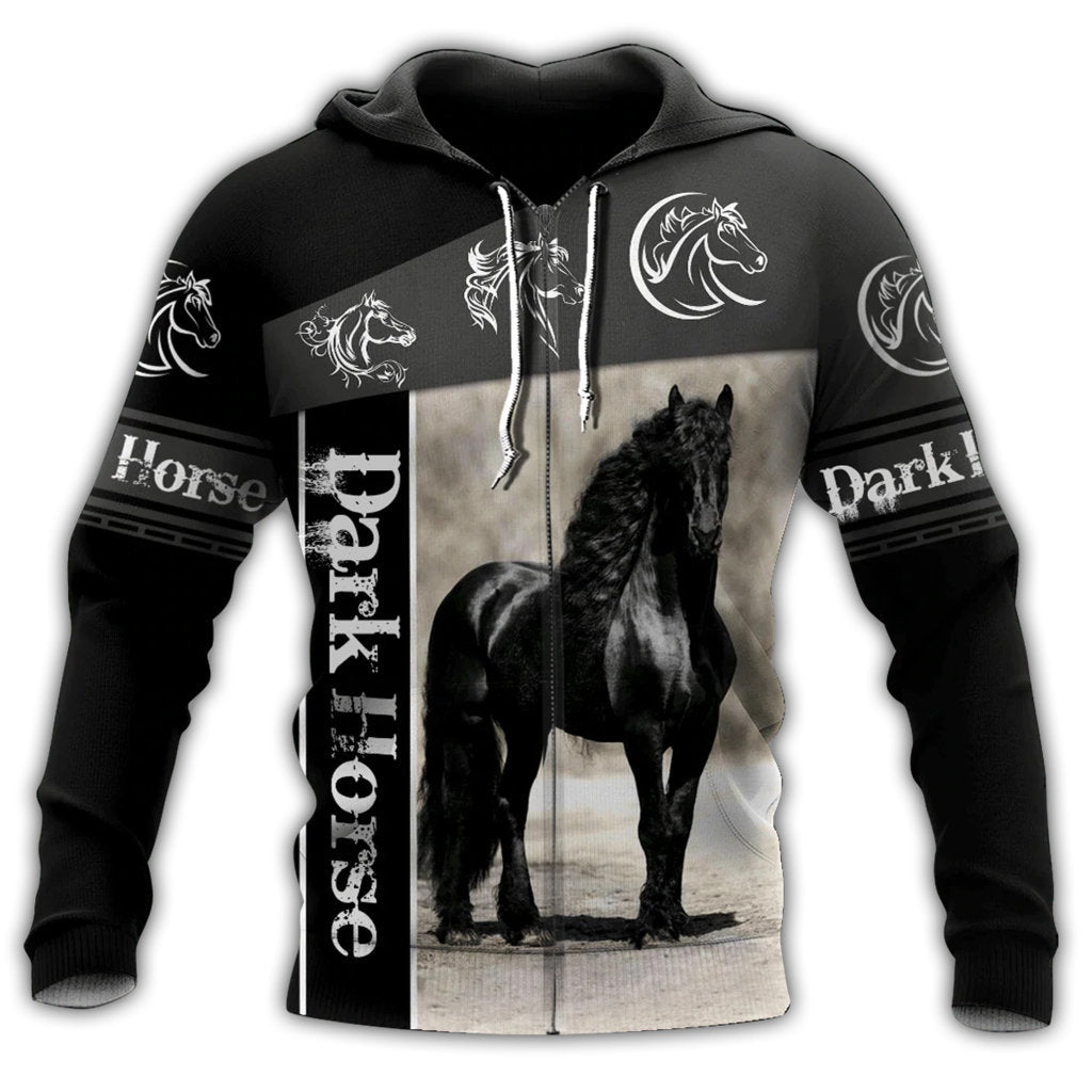 Dark Happy Horse Makes Forever Hoodie For Country Lifestyle Outdoor Trips And Relaxed Everyday Wear