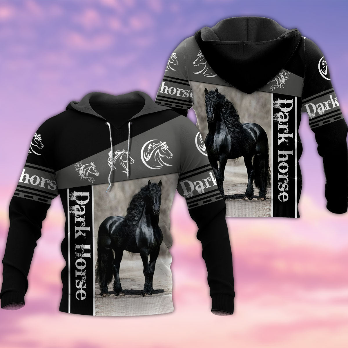 Dark Happy Horse Makes Forever Hoodie For Country Lifestyle Outdoor Trips And Relaxed Everyday Wear