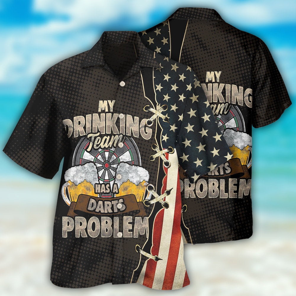 Darts Independence Day Drinking Team Hawaiian Shirt Artwork View For Coastal Escapes And Resort Style