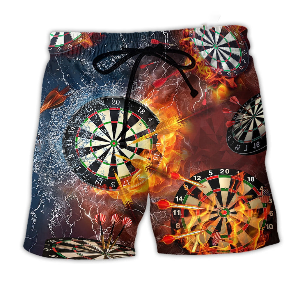 Darts Game Beach Shorts Pattern View For Relaxed Vacation Styling