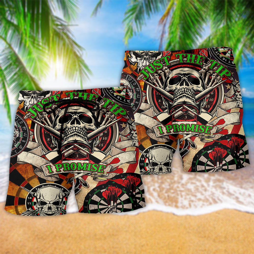 Dart Just The Tip Humor Quote Beach Shorts For Poolside Relaxation And Summer Adventures