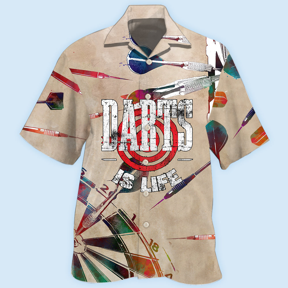 Vintage Darts Game Hawaiian Shirt For Resort Trips, Coastal Parties, And Warm Weather Style
