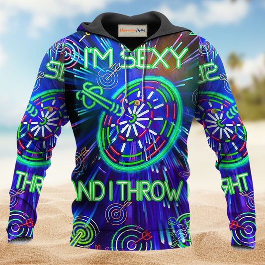Bold Blue Darts Throw Hoodie For Hobby Lovers Seasonal Outings And Gift Giving