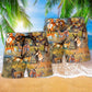 Deer Buck Field Beach Shorts Pattern Detail For Sunny Day Activities And Flexible Everyday Wear
