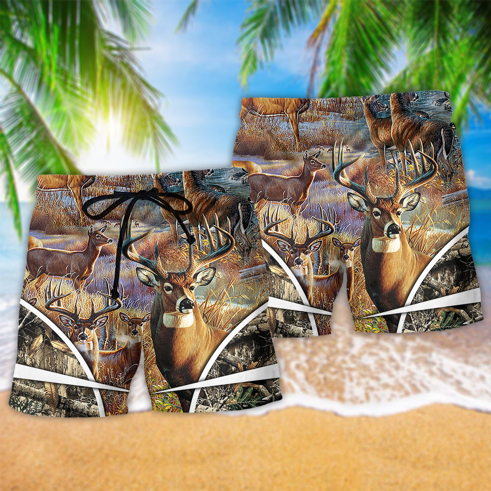 Deer Hunting Outdoor Life Style Personalized Beach Shorts For Tropical Getaways And Weekend Adventures