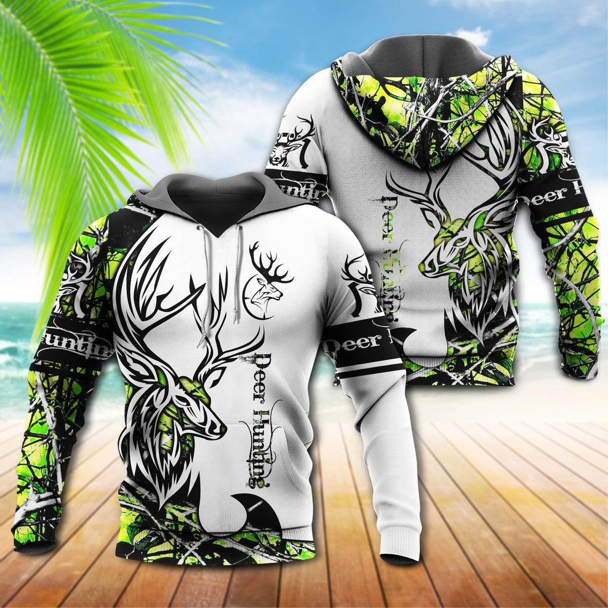Green Deer Hunting Hunter Hoodie For Country Outings Camping Travel And Thoughtful Gifting