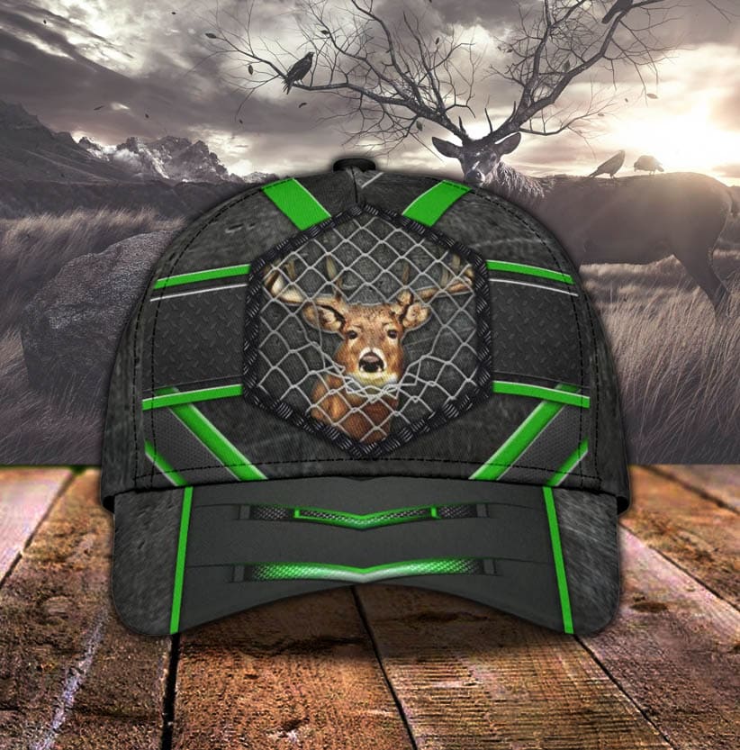Deer Hunting Net Pattern Classic Cap For Festivals Holidays And Comfortable Everyday Wear