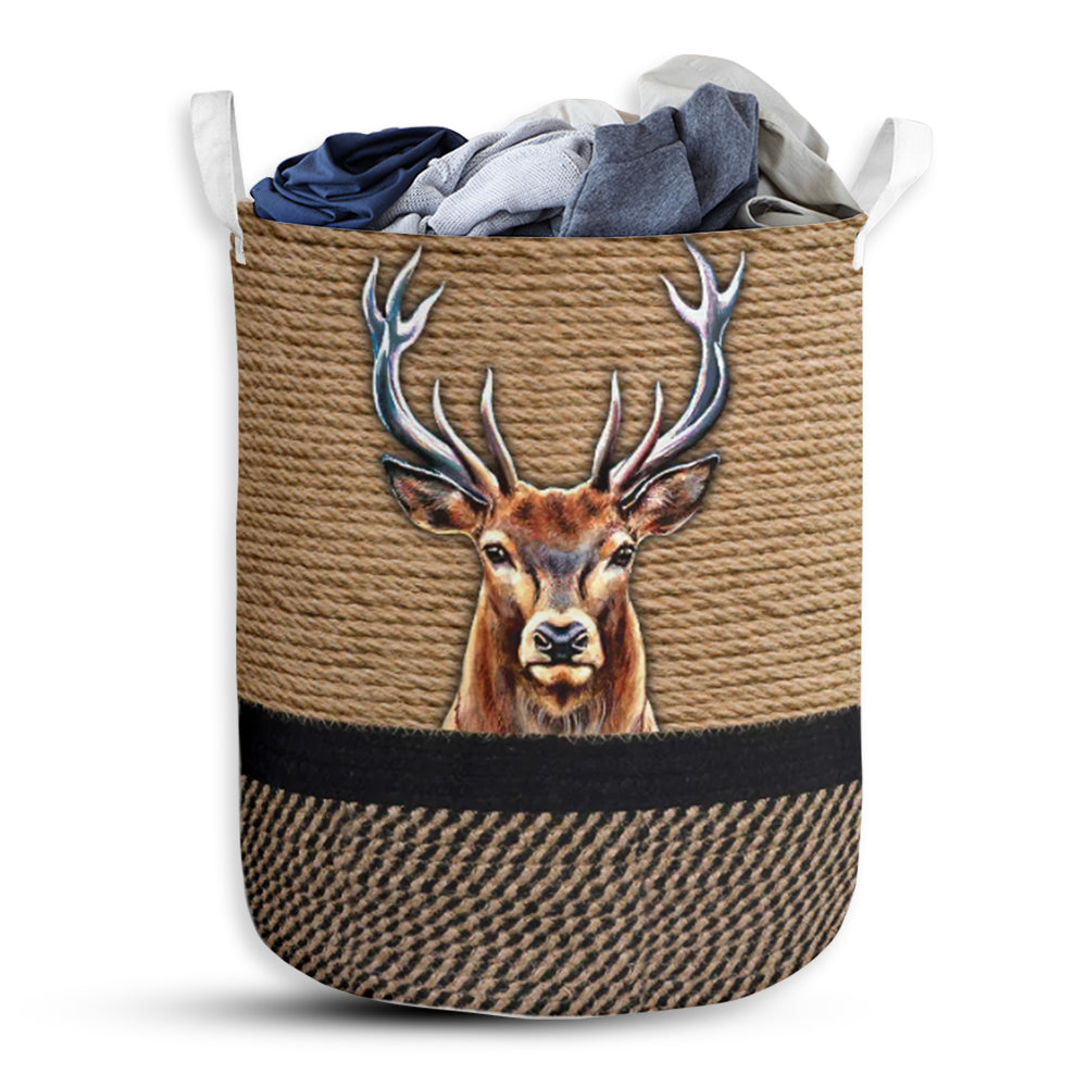 Deer Hunting Rope Wallpaper Laundry Basket For Bathroom Bedroom Storage