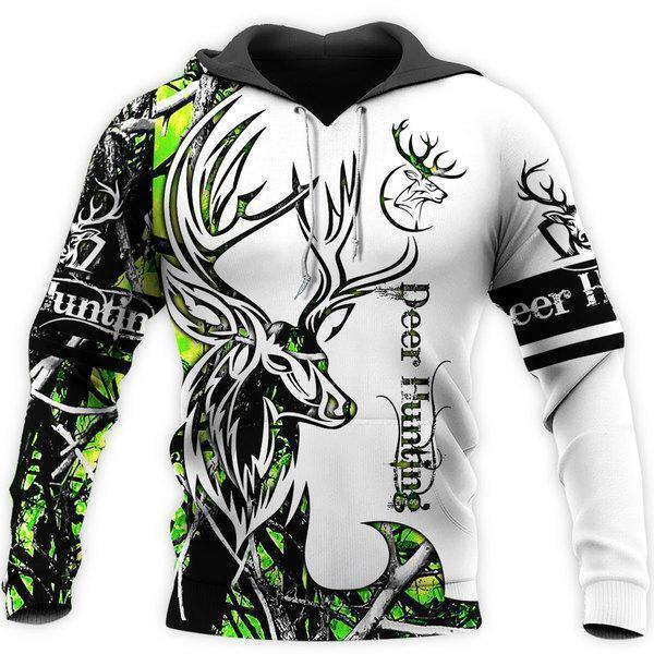 Green Deer Hunting Camo Hoodie For Forest Outings Travel Days And Relaxed Casual Comfort