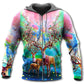 Colorful Spring Deer Hoodie For Country Outings Camping Travel And Thoughtful Gifting