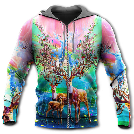 Colorful Spring Deer Hoodie For Country Outings Camping Travel And Thoughtful Gifting