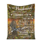 Deer To My Husband Hunting Flannel Blanket For Cozy Bedroom Sofa Decor