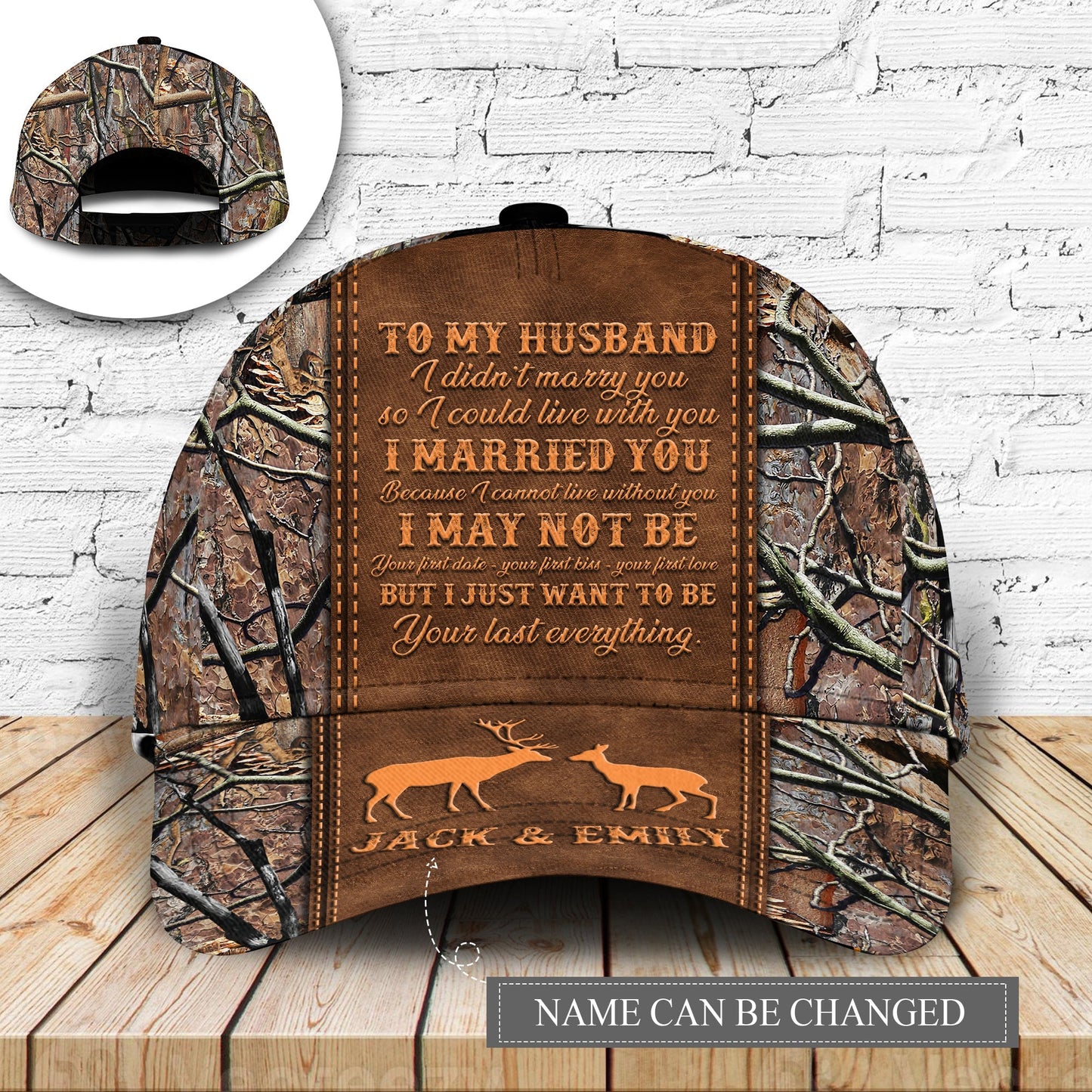 Deer Couple Husband Personalized Classic Cap For Daily Wear Travel And Outdoor Activities