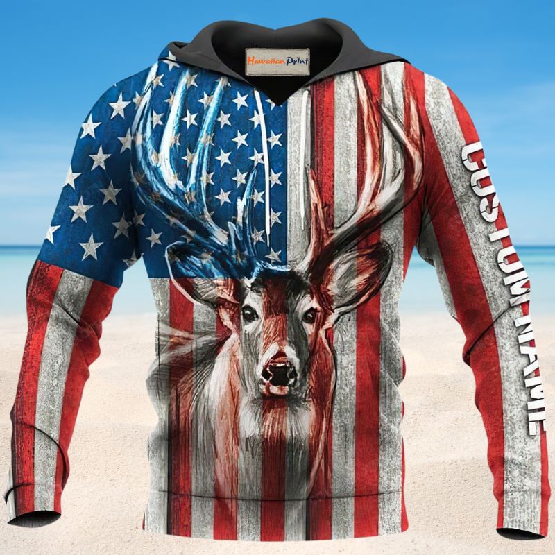 Deer Hunting America Personalized Hoodie For Forest Outings Travel Days And Relaxed Casual Comfort