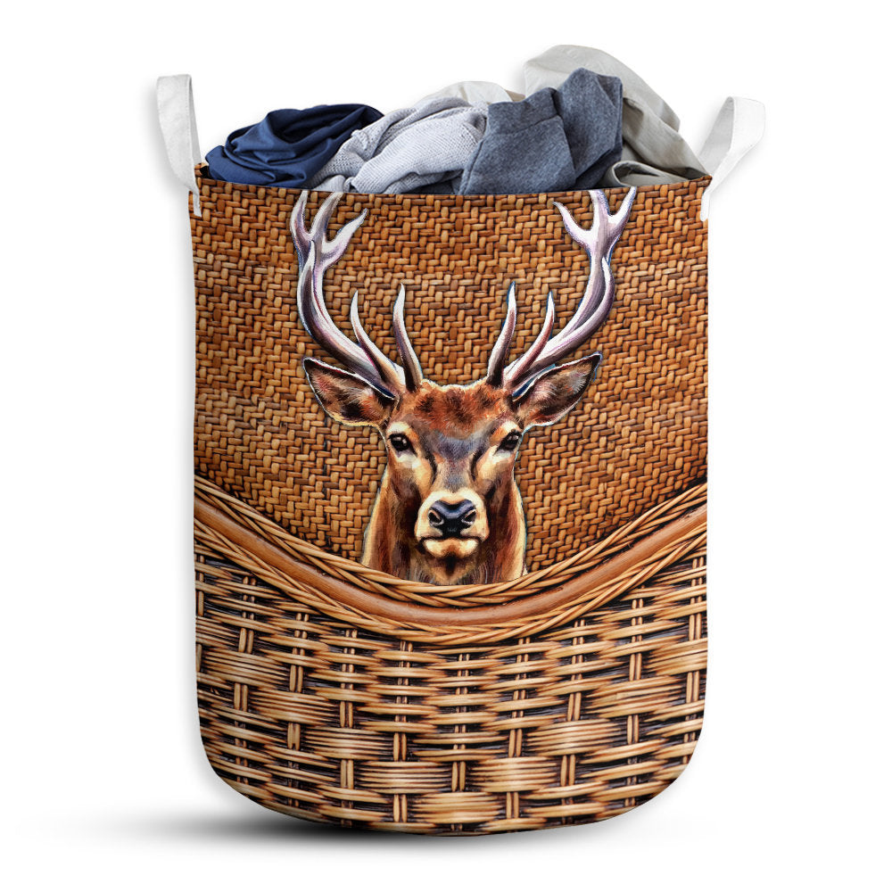 Small Size Deer Hunting Laundry Basket For Bathroom Bedroom Storage