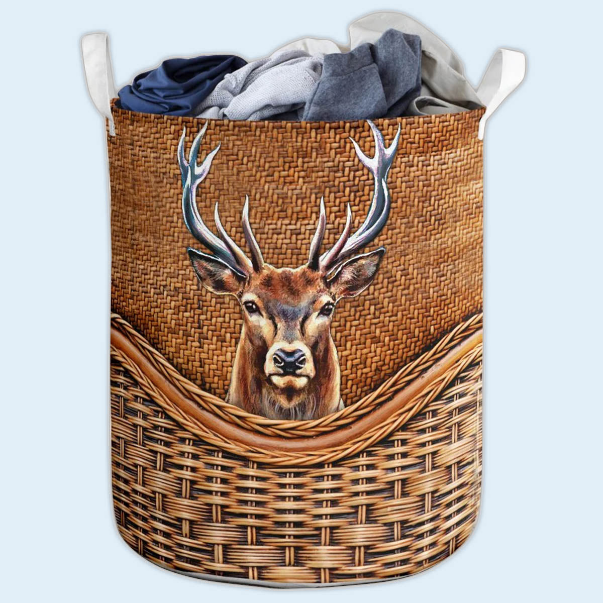 Small Size Deer Hunting Laundry Basket For Bathroom Bedroom Storage