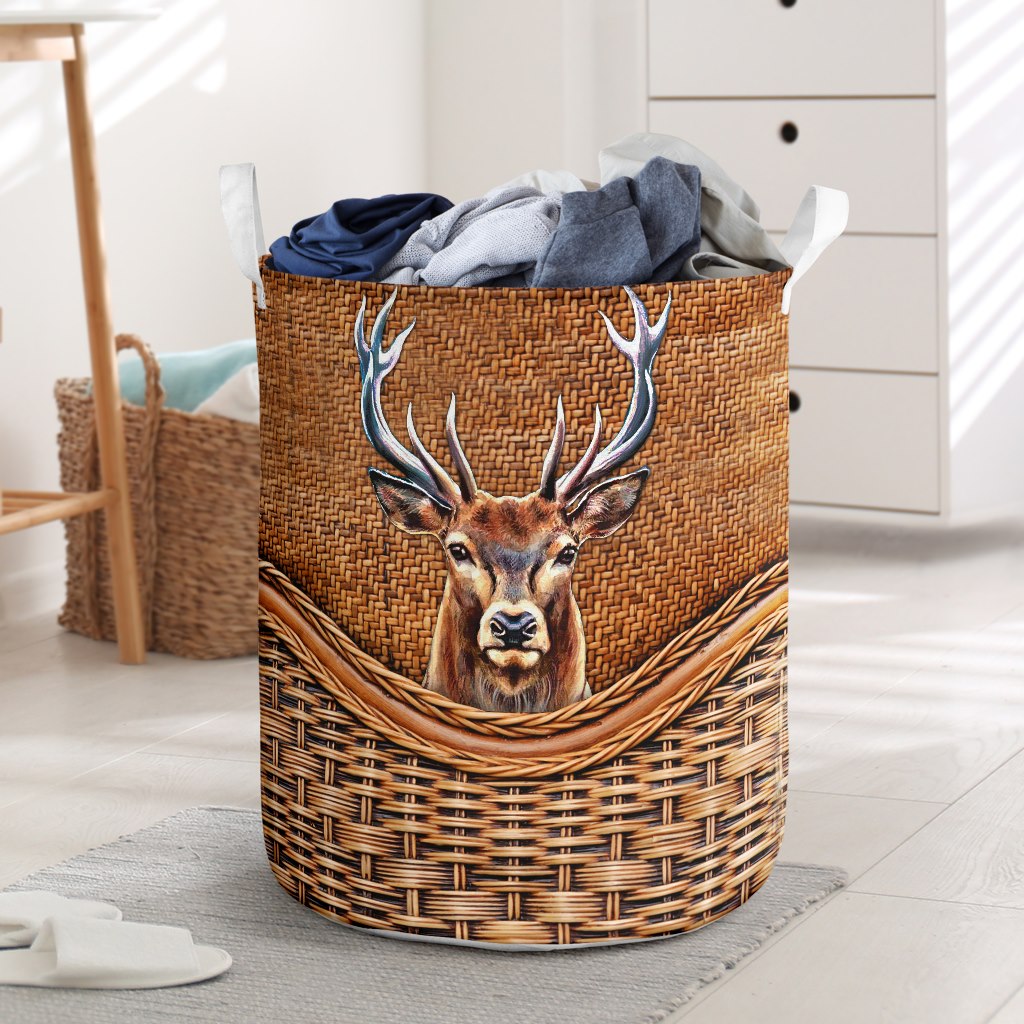 Deer Hunting Laundry Basket For Room Home Organizer
