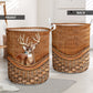 Deer Rattan Texture Style Laundry Basket For Room Home Organizer