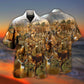 Vintage Deer Dry Forest Hawaiian Shirt Artwork Detail For Tropical Trips And Casual Outings
