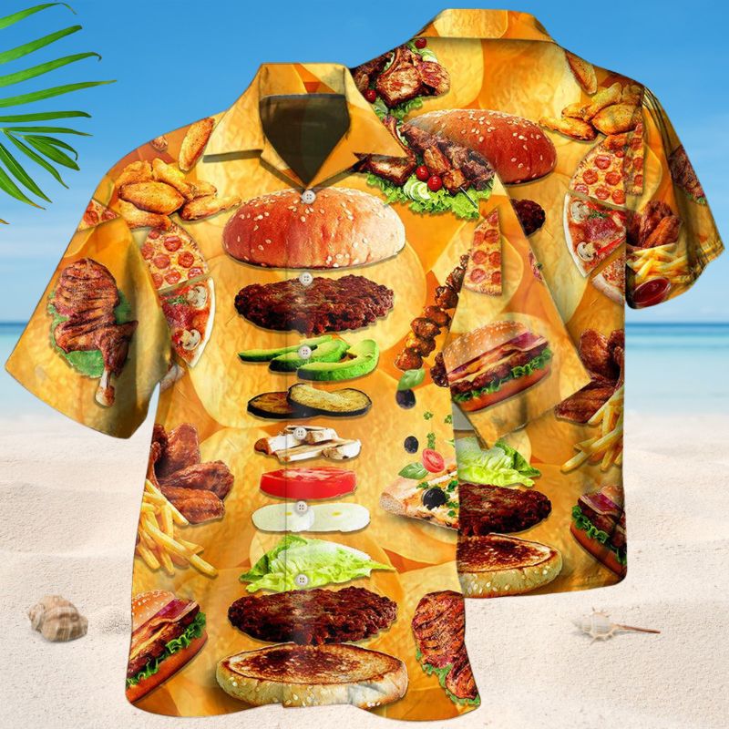 Delicious Fast Food Hawaiian Shirt For Island Vacations, Resort Wear, And Relaxed Seasonal Style