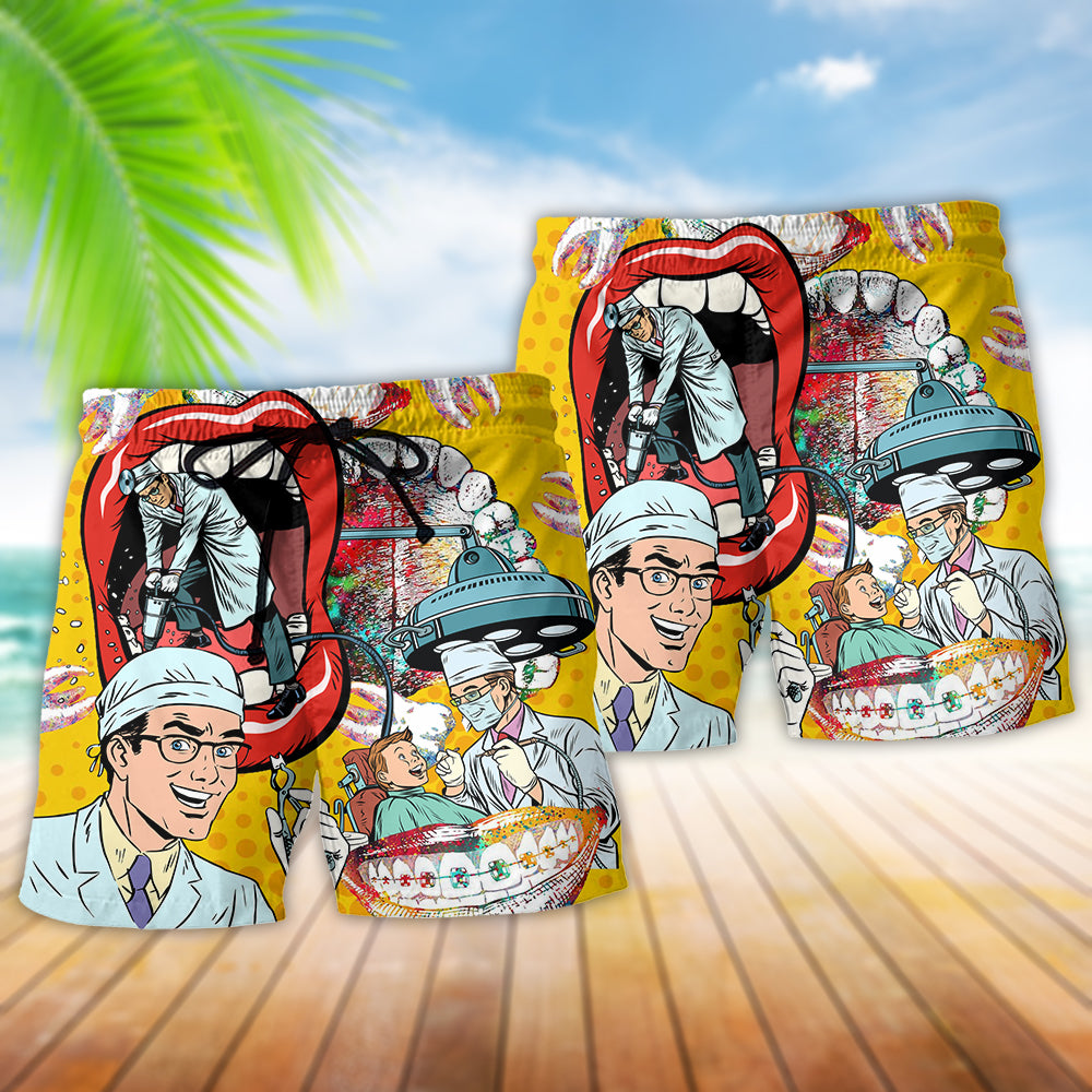Dentist Humor Teeth Beach Shorts For Summer Vacation And Coastal Travel