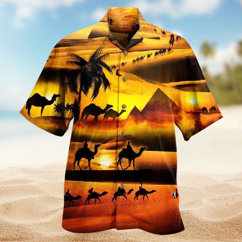 Desert Sunlight Hawaiian Shirt For Summer Vacation, Beach Travel, And Casual Wear