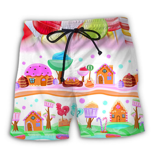Candy And Cookies Sweet Dessert Beach Shorts For Resort Travel And Thoughtful Summer Gifting