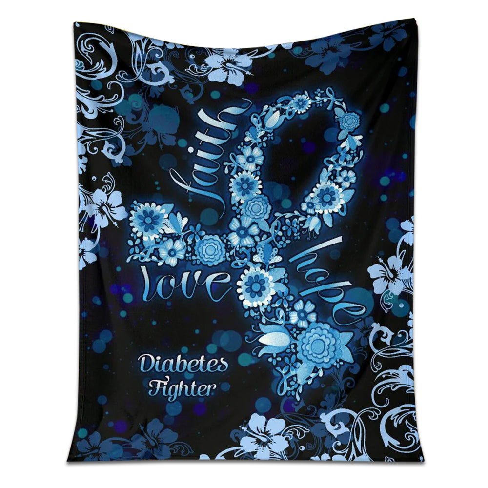 Diabetes Awareness Flannel Blanket For Cozy Bedroom Sofa Decor