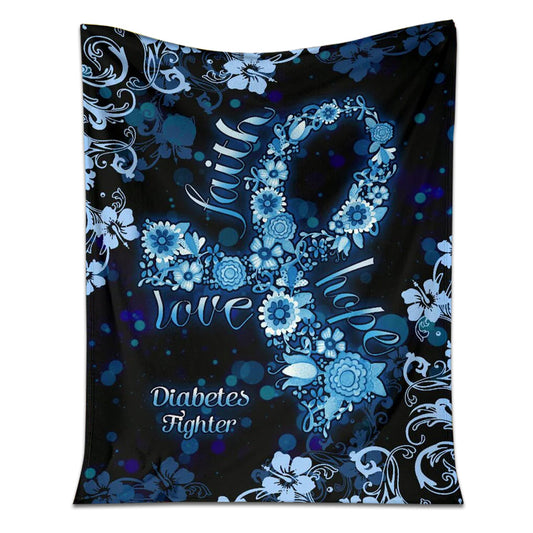 Diabetes Awareness Flannel Blanket For Cozy Bedroom Sofa Decor