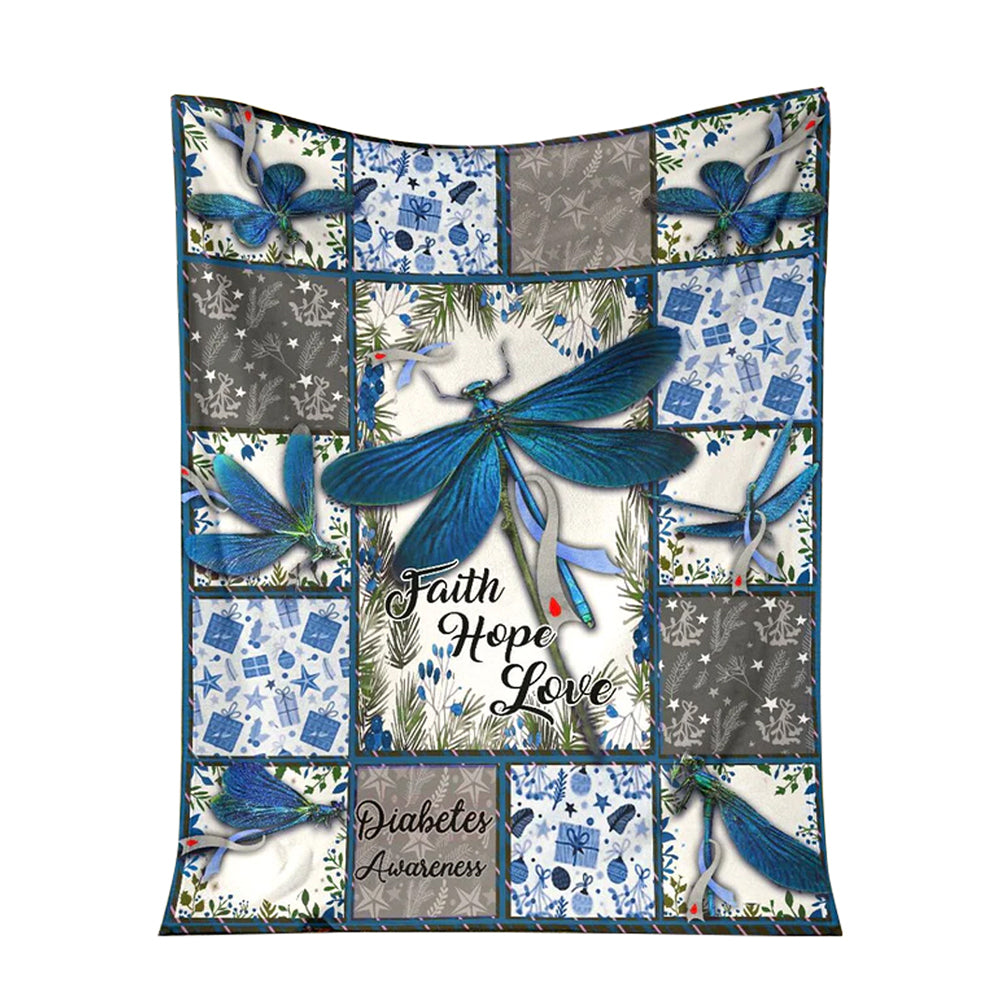 Diabetes Awareness Flannel Blanket For Cozy Bedroom Sofa Decor