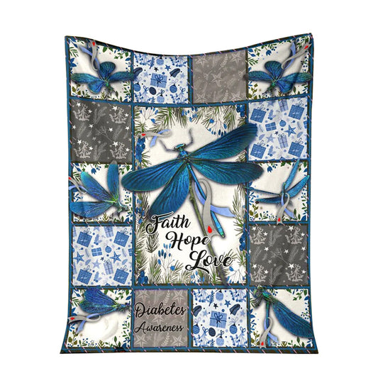 Diabetes Awareness Flannel Blanket For Cozy Bedroom Sofa Decor