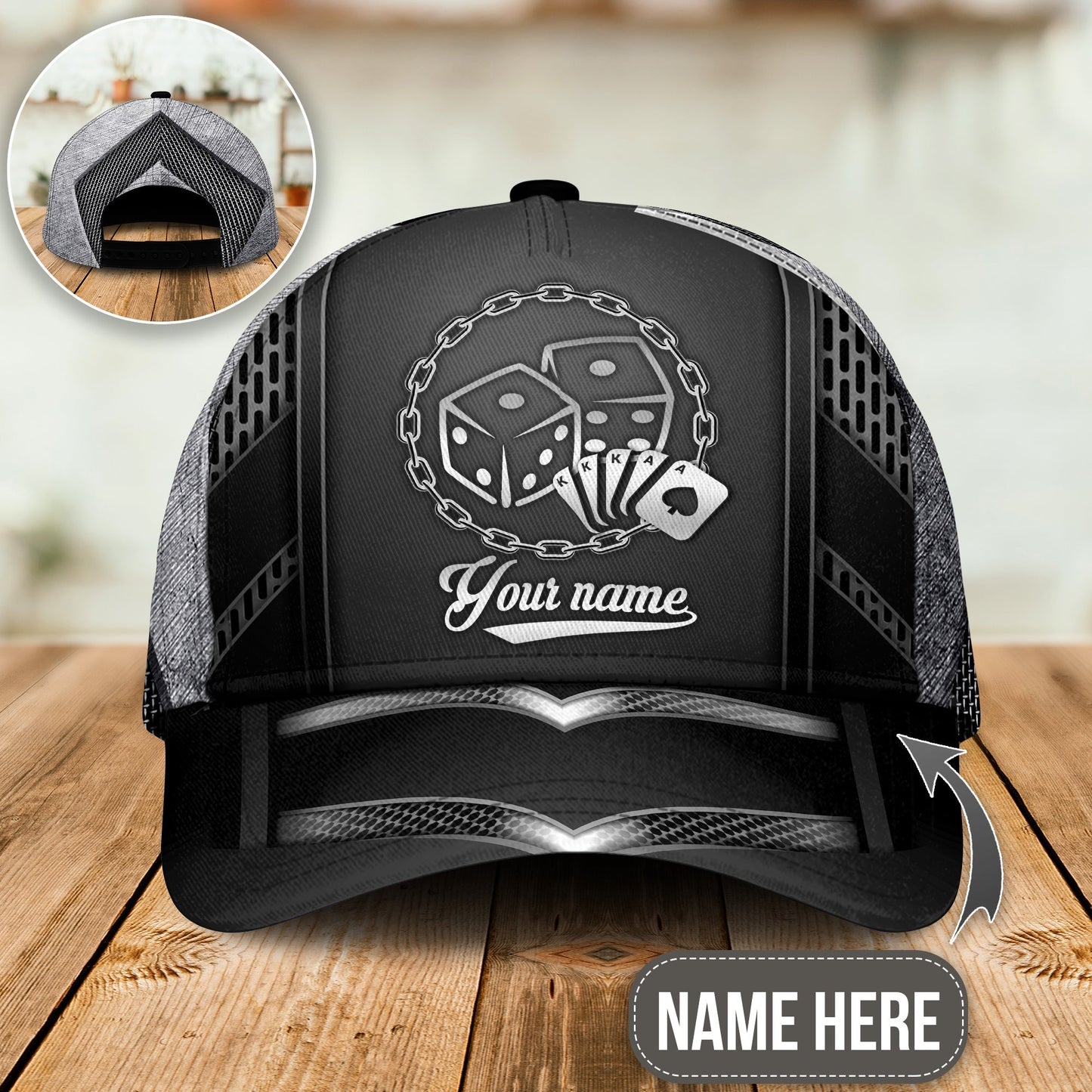 Dice Poker Black And White Style Personalized Classic Cap For Beach Vacations Outdoor Trips And Everyday Comfort