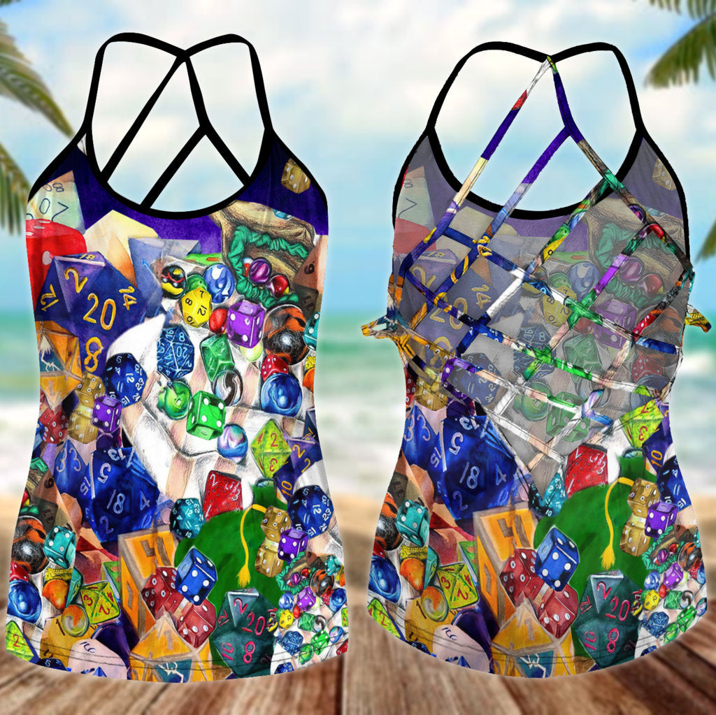 D20 Fullcolor Hollow Tank Top For Yoga Workouts And Casual Wear
