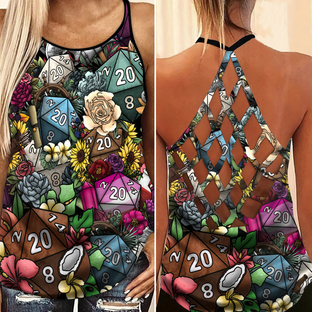 D20 Fullcolor Hollow Tank Top For Workout Classes And Daily Wear