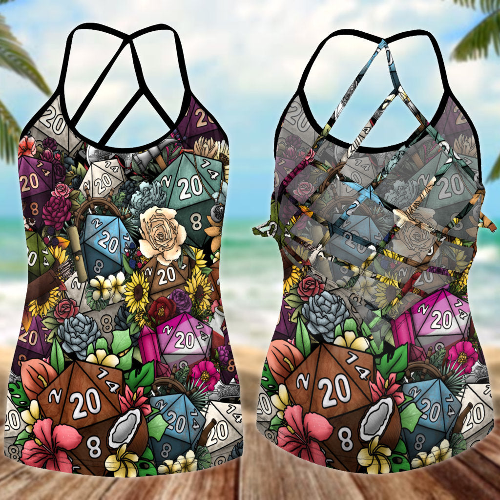 D20 Fullcolor Hollow Tank Top For Workout Classes And Daily Wear
