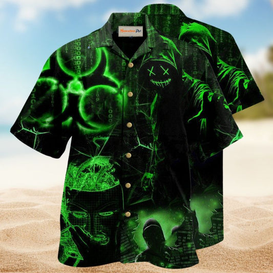 Digital Grid Insider Hawaiian Shirt For Island Getaways Beach Parties And Comfortable Vacation Style