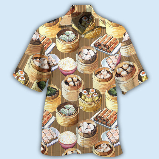 Creative Delicious Dimsum Food Hawaiian Shirt For Tropical Holidays, Outdoor Gatherings, And Everyday Comfort