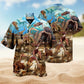 Dinosaur King Sky Hawaiian Shirt For Summer Vacation, Beach Travel, And Casual Wear
