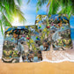 Dinosaur Swimming Beach Shorts Pattern Detail For Seaside Leisure And Leisure And Relaxation