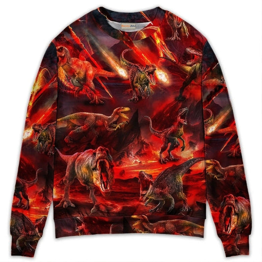 Dinosaur Meteorite Fantasy Sweater For Casual Wear Travel Parties And Comfortable Seasonal Style