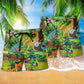 Rockstar Dinosaur Guitar Beach Shorts Pattern Detail For Outdoor Activities And Comfortable Daily Wear