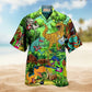 Dinosaur Play Guitar Like A Star Hawaiian Shirt For Coastal Vacations Live Music Fans And Everyday Wear