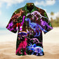Skull Cowboy Hawaiian Shirt Print Closeup For Weekend Trips