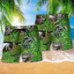 Friendly T Rex Greeting Beach Shorts Pattern View For Coastal Holidays And Casual Activities
