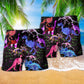 Dinosaur X Ray Sparkle Beach Shorts Pattern Detail For Beachside Relaxation And Weekend Casual Style