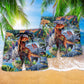 Dinosaur World Beach Shorts Pattern Detail For Everyday Outings And Warm Weather Wardrobe