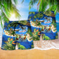 Dinosaur World In Summer Hawaiian Print Beach Shorts For Island Getaways And Comfort