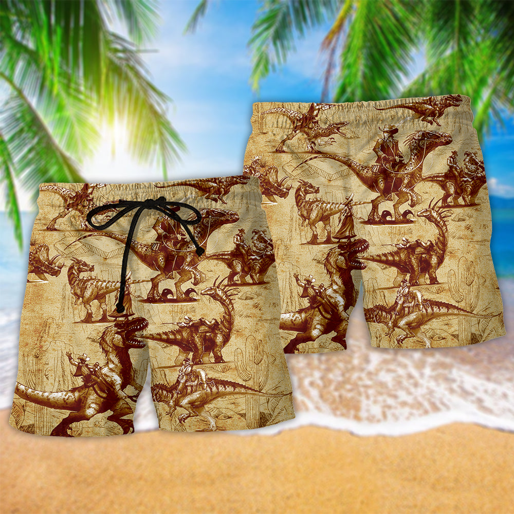 Summer Dinosaur World Beach Shorts Pattern Detail For Summer Adventures And Thoughtful Gift Giving