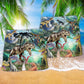 Dinosaur Forest Summer Beach Shorts Pattern Detail For Island Trips And Laid Back Daily Wear