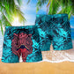 Tropical Dinosaur Summer Beach Shorts Pattern Detail For Leisure Travel And Comfortable Daily Wear